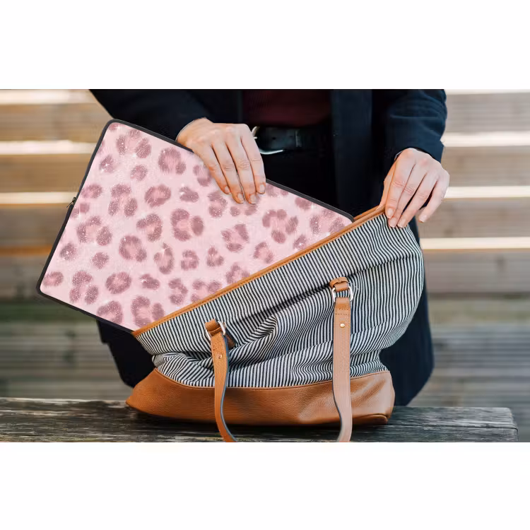 Laptop hülle - Rosa Tiermuster – Glitzer — 4
