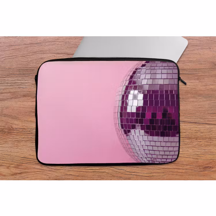 Laptop hülle - Spiegelkugel – Silber – Modern — 2