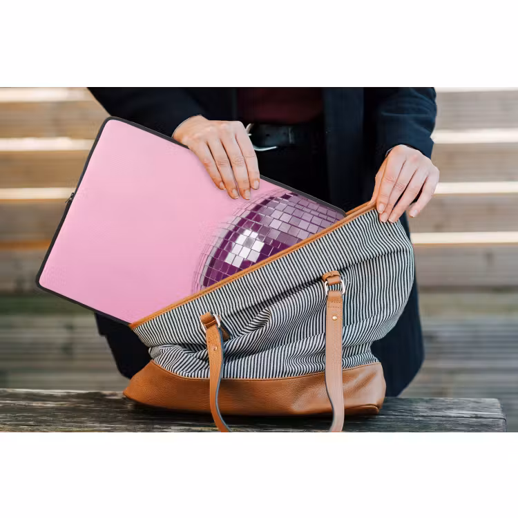 Laptop hülle - Spiegelkugel – Silber – Modern — 4
