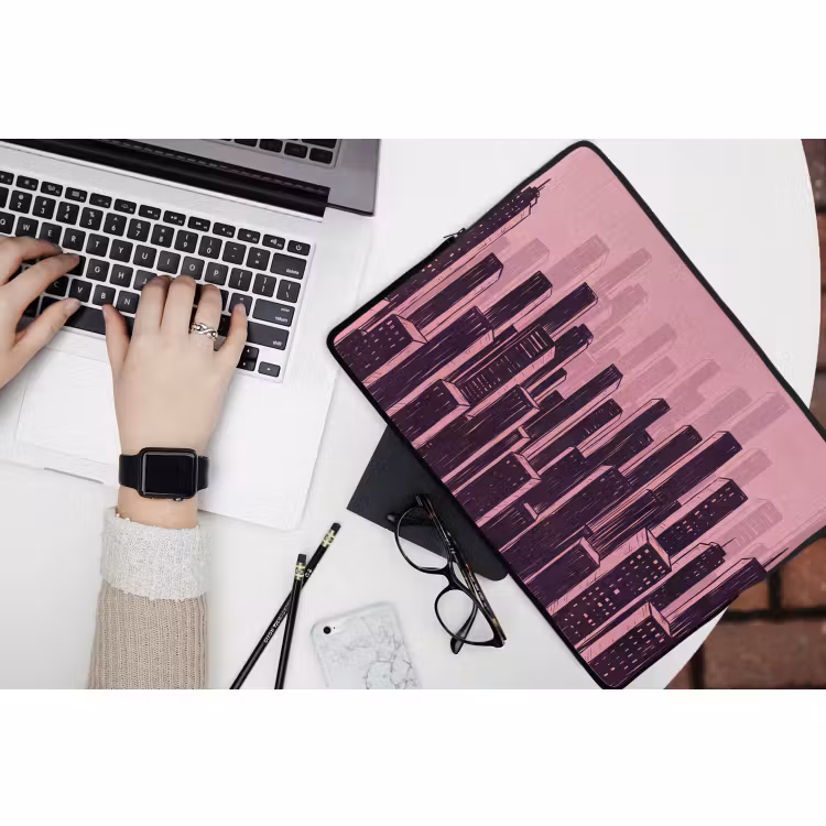 Laptop hülle - Stadt – Abstrakt – Rosa — 3