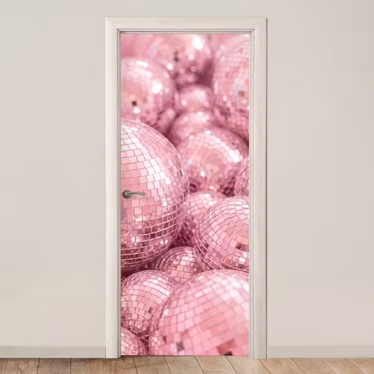 Türtapete - Rosa Discokugeln — 1