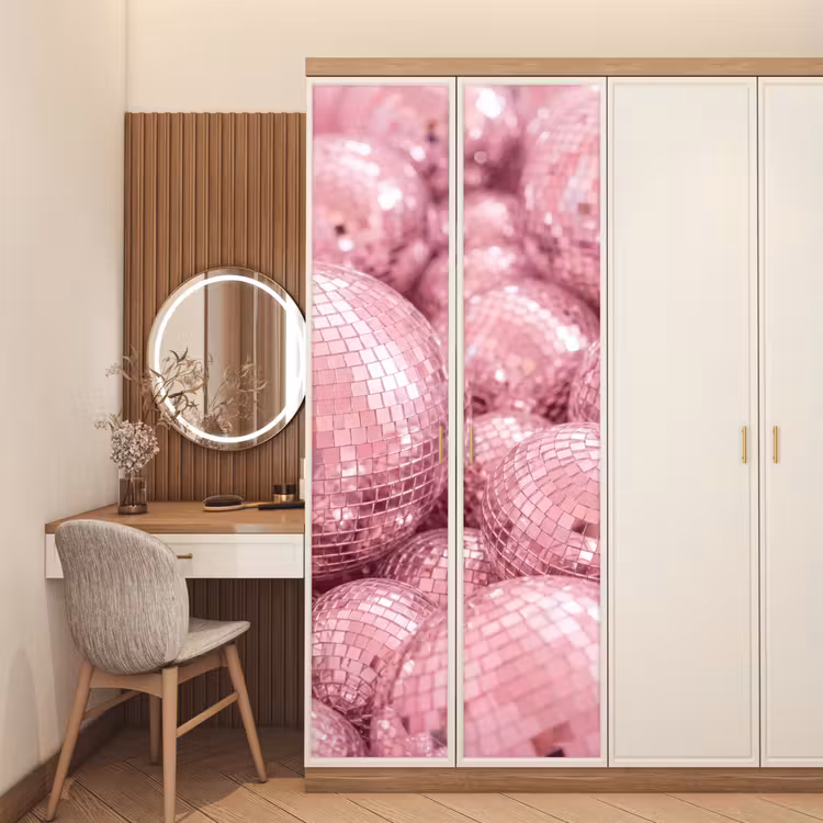 Türtapete - Rosa Discokugeln — 4