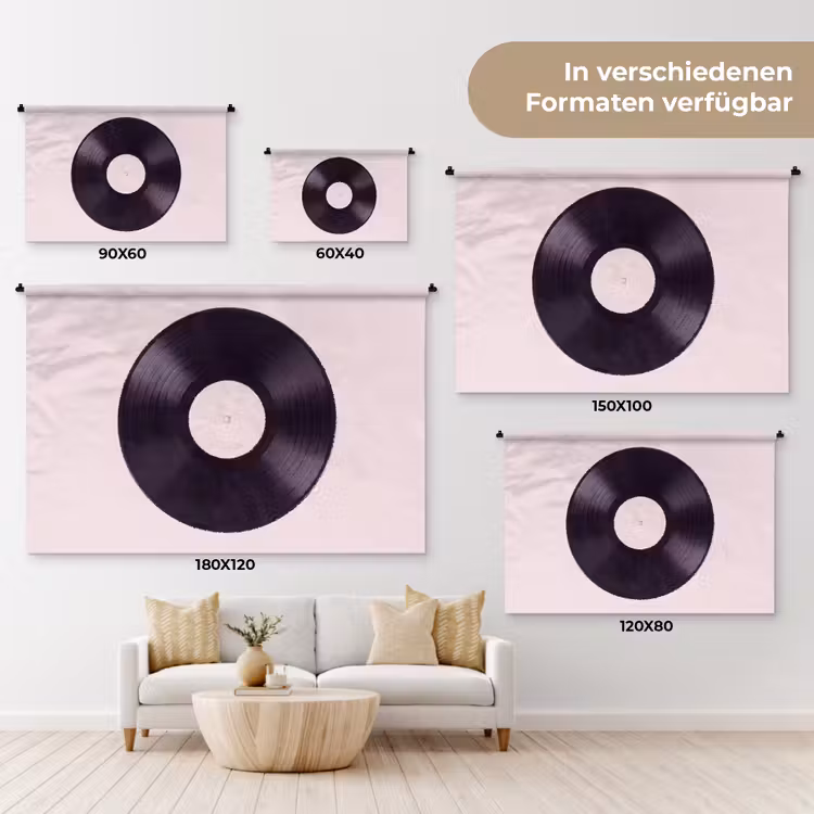 Wandteppich - Schallplatte – Musik – Grün — 8