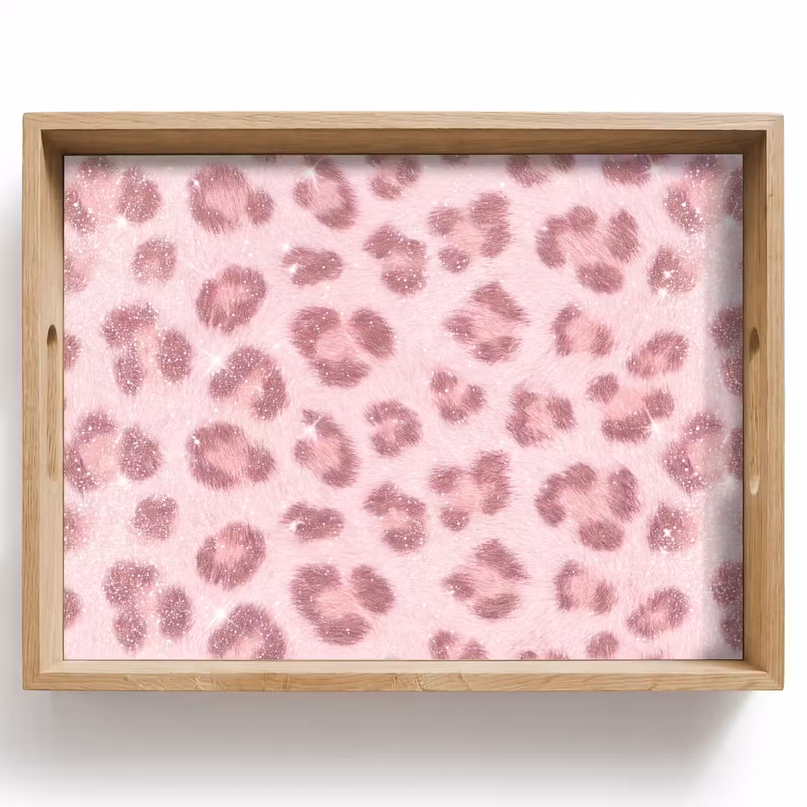 Tablett - Rosa Tiermuster – Glitzer — 1