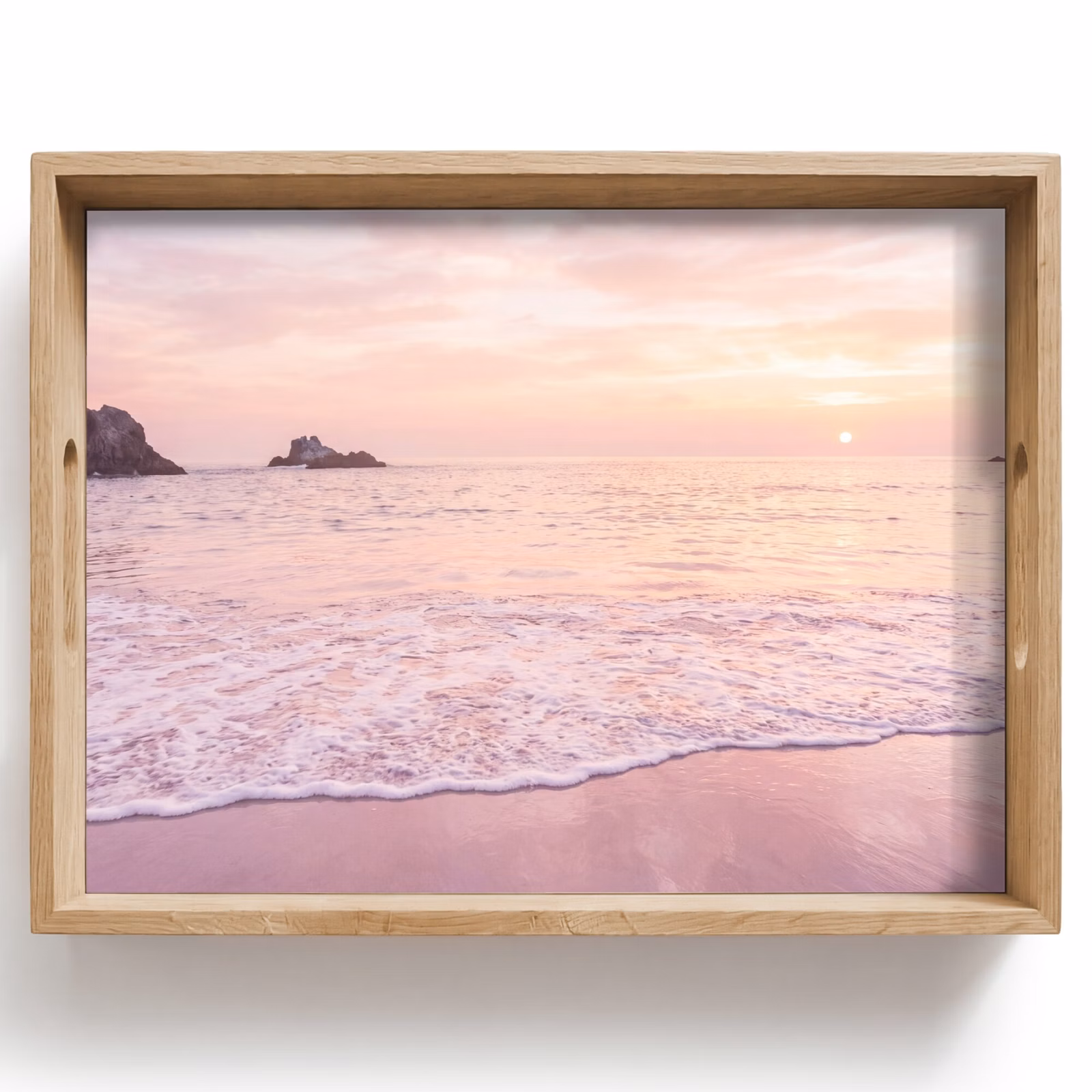 Tablett - Strand – Sonnenuntergang – Rosa — 1