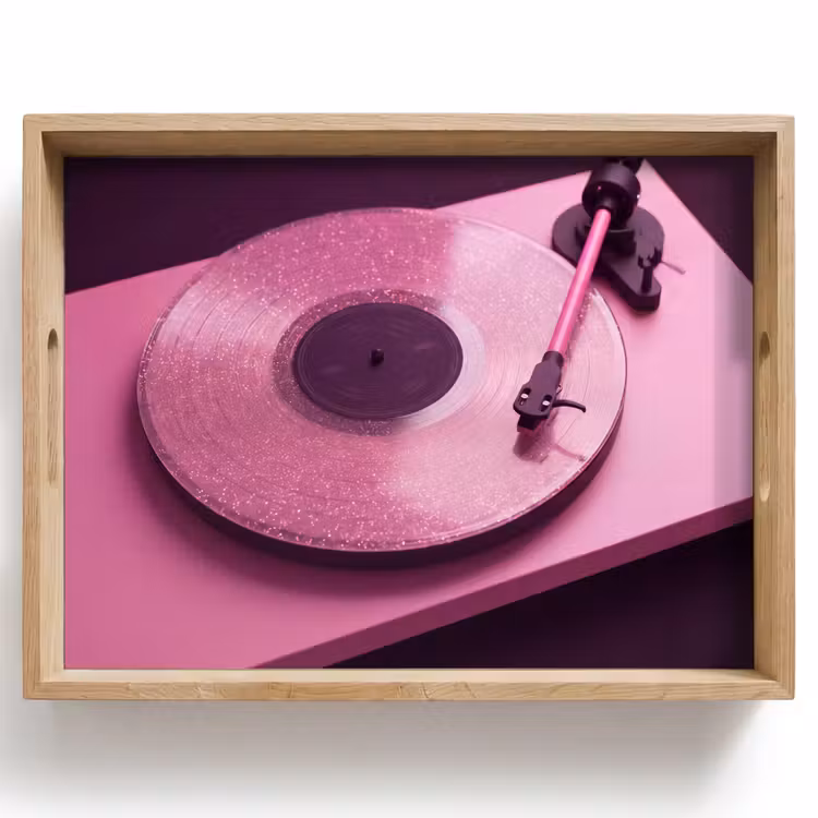 Tablett - Plattenspieler – Rosa – Musik — 1