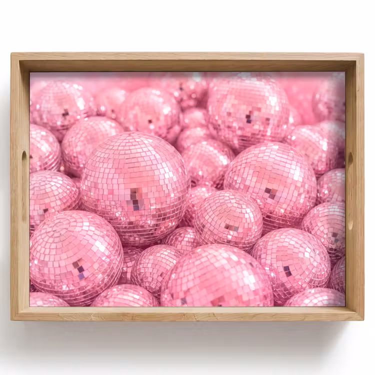 Tablett - Rosa Discokugeln — 1