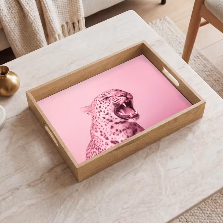 Tablett - Rosa Katze – Modern — 2
