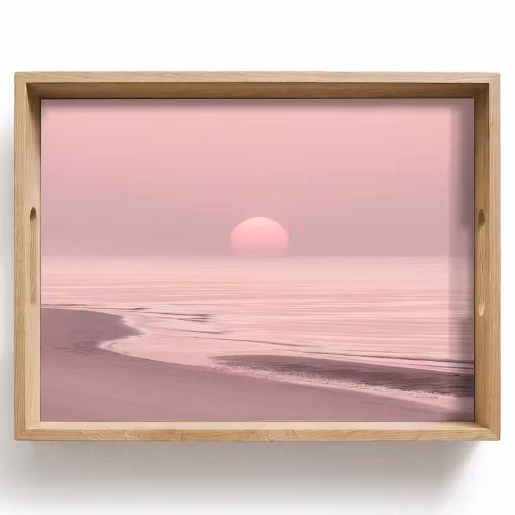 Tablett - Rosa Sonnenuntergang – Strand — 1