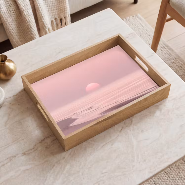 Tablett - Rosa Sonnenuntergang – Strand — 2