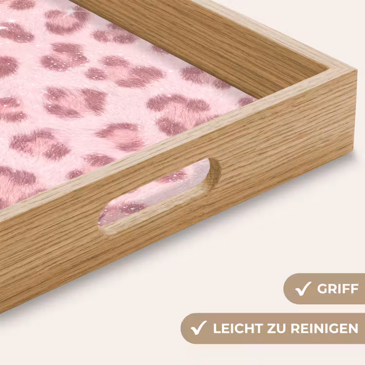 Tablett - Rosa Tiermuster – Glitzer — 5