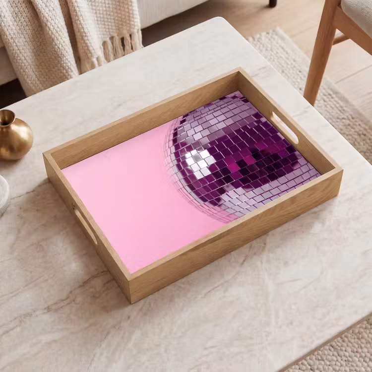 Tablett - Spiegelkugel – Silber – Modern — 2