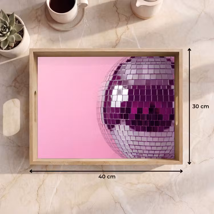 Tablett - Spiegelkugel – Silber – Modern — 9
