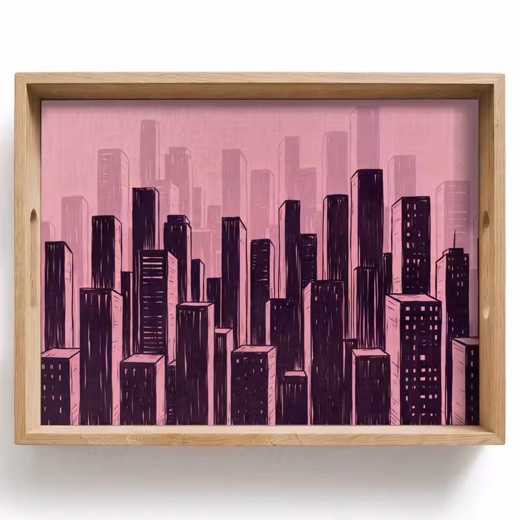 Tablett - Stadt – Abstrakt – Rosa — 1