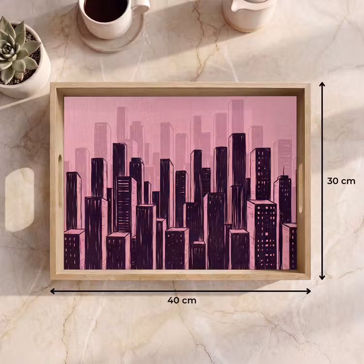 Tablett - Stadt – Abstrakt – Rosa — 9