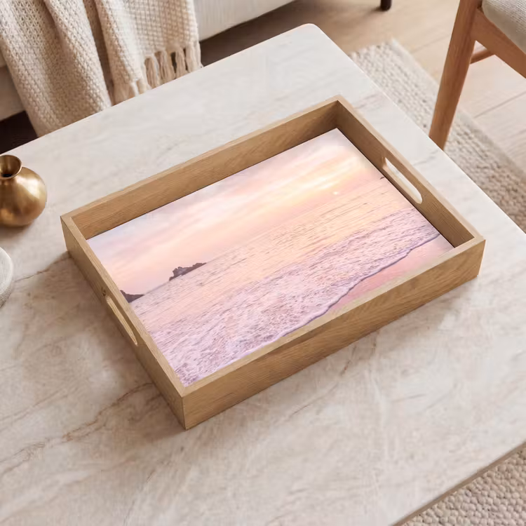 Tablett - Strand – Sonnenuntergang – Rosa — 2