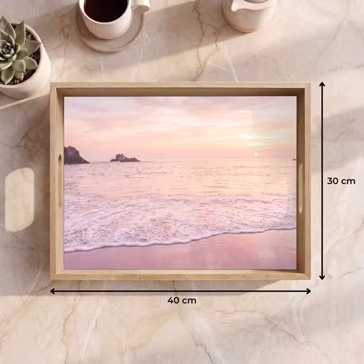 Tablett - Strand – Sonnenuntergang – Rosa — 9