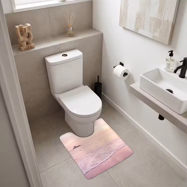 WC Vorleger - Strand – Sonnenuntergang – Rosa — 6