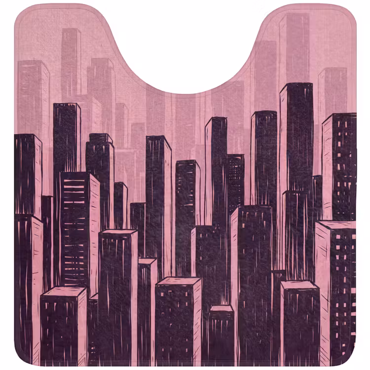 WC Vorleger - Stadt – Abstrakt – Rosa — 1