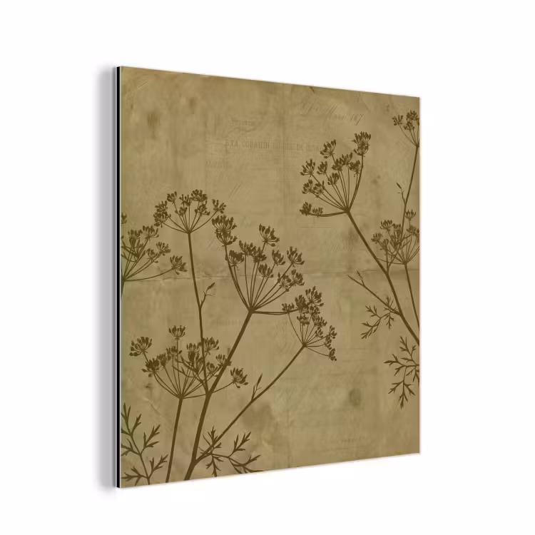 Alu-Dibond-Bild - Blumen – Schrift – Grün — 1