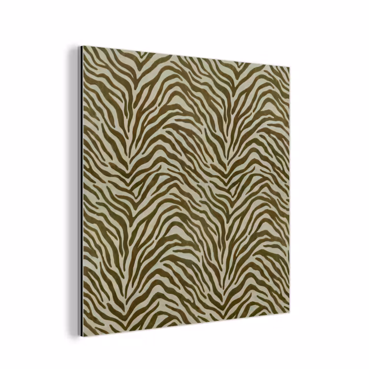 Alu-Dibond-Bild - Zebra-Muster – Grün – Modern — 1