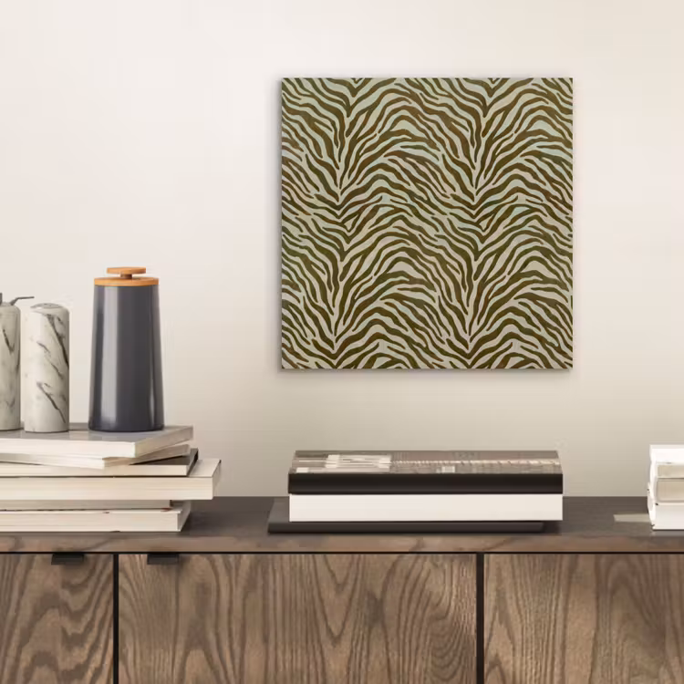 Alu-Dibond-Bild - Zebra-Muster – Grün – Modern — 2
