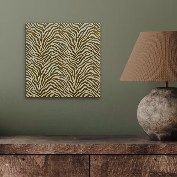 Alu-Dibond-Bild - Zebra-Muster – Grün – Modern — 3