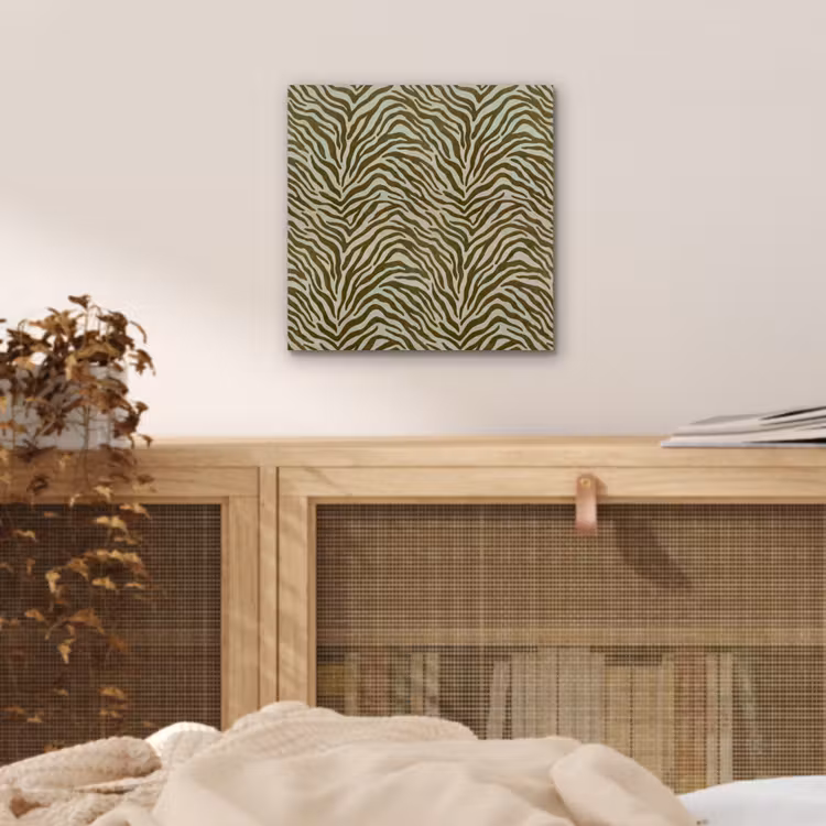 Alu-Dibond-Bild - Zebra-Muster – Grün – Modern — 4