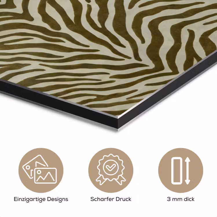 Alu-Dibond-Bild - Zebra-Muster – Grün – Modern — 7