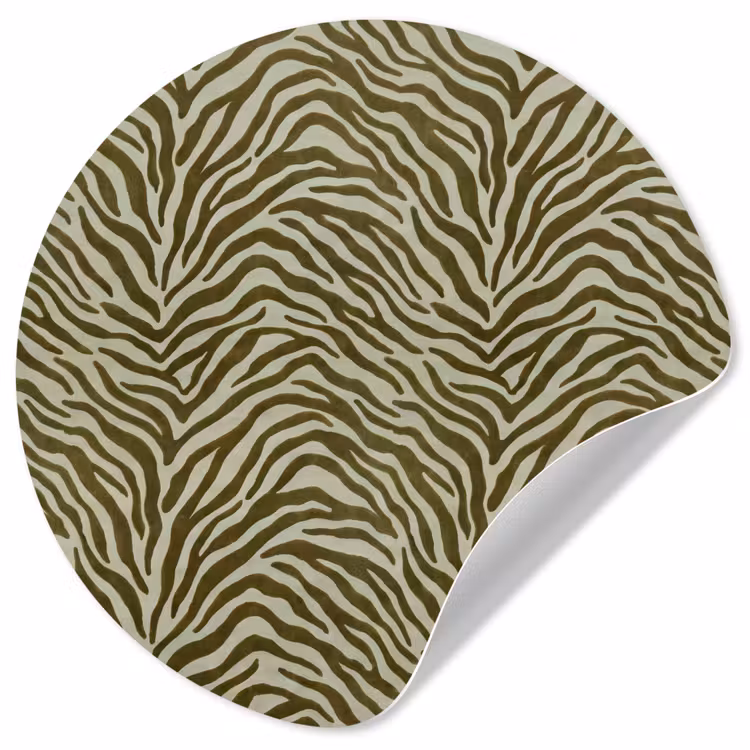 Runde Tapete - Zebra-Muster – Grün – Modern — 1