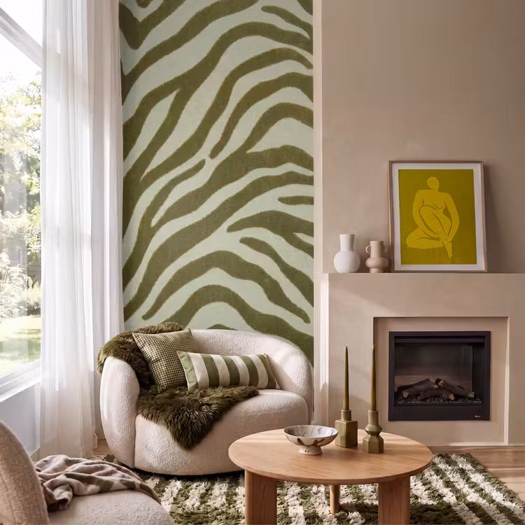 Tapete - Zebra-Muster – Grün – Modern — 1