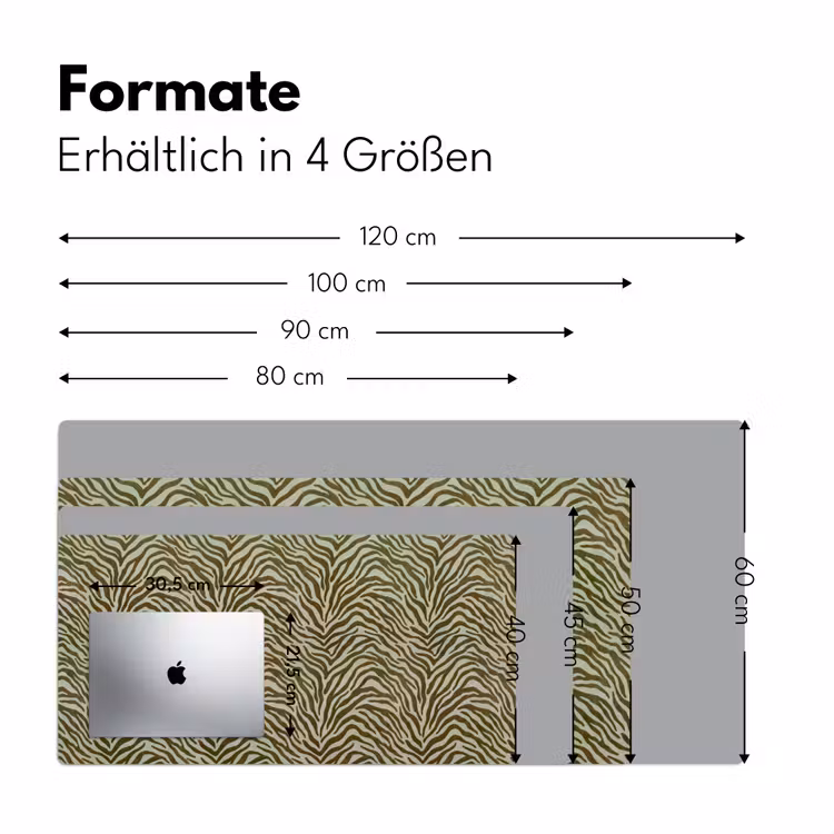 Schreibtischunterlage - Zebra-Muster – Grün – Modern — 5