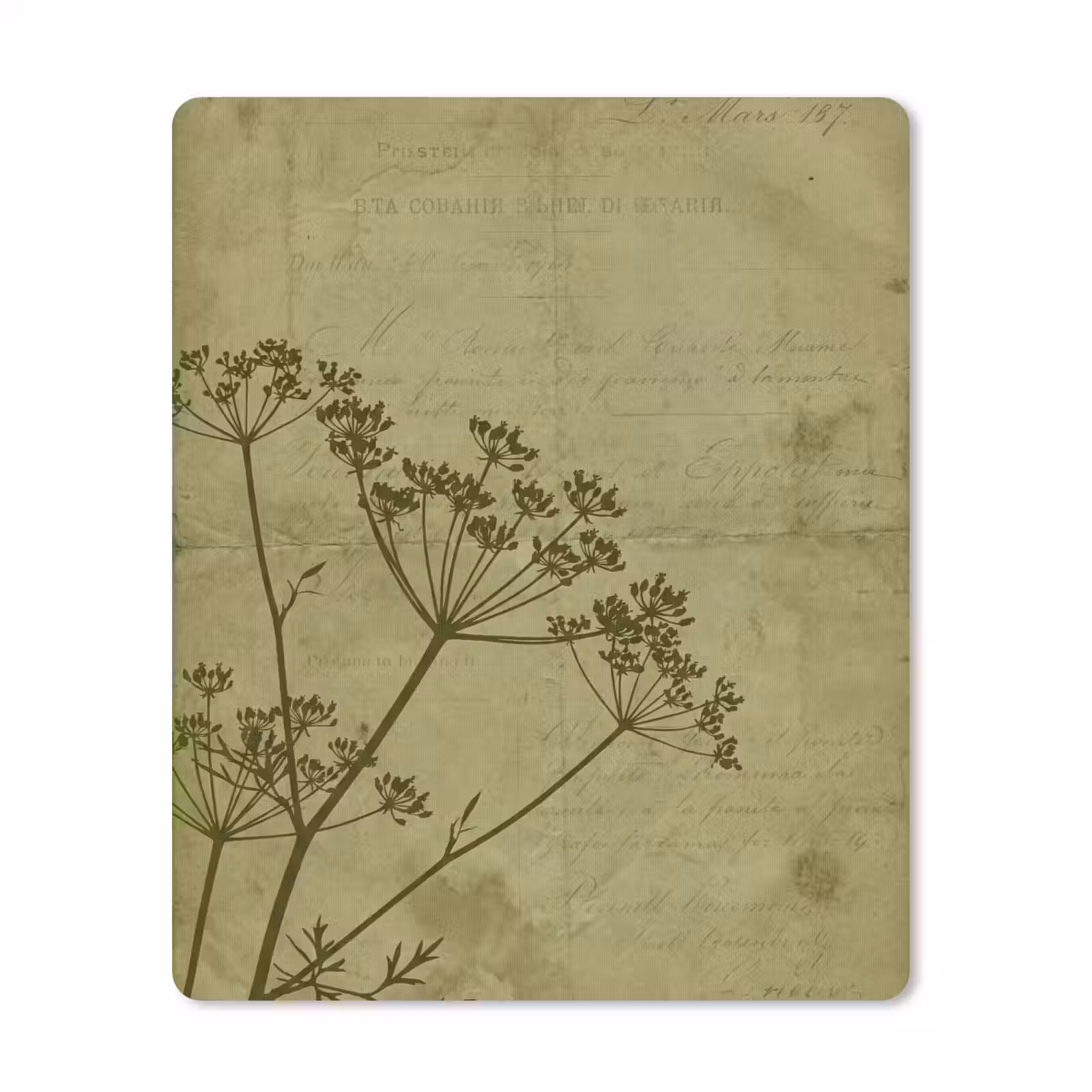 Mauspad - Blumen – Schrift – Grün — 1