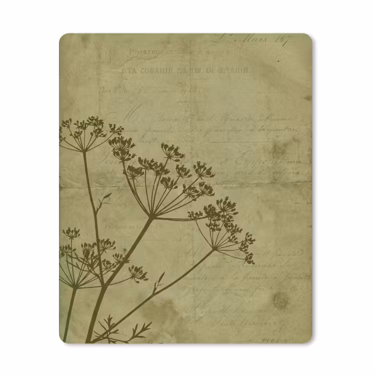 Mauspad - Blumen – Schrift – Grün — 1