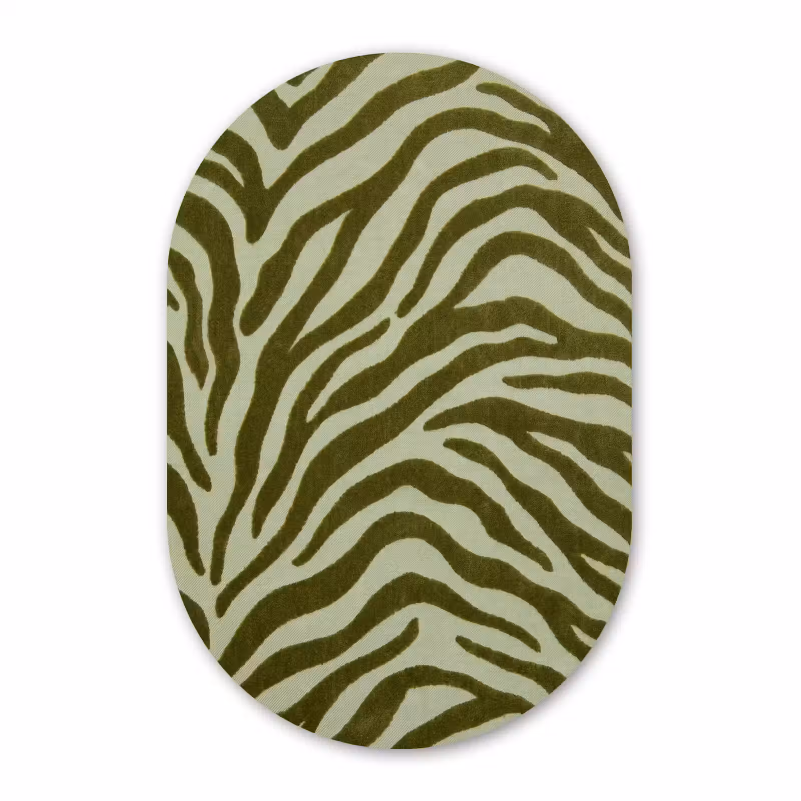 Glasbild Oval - Zebramuster – Grün – Modern — 1