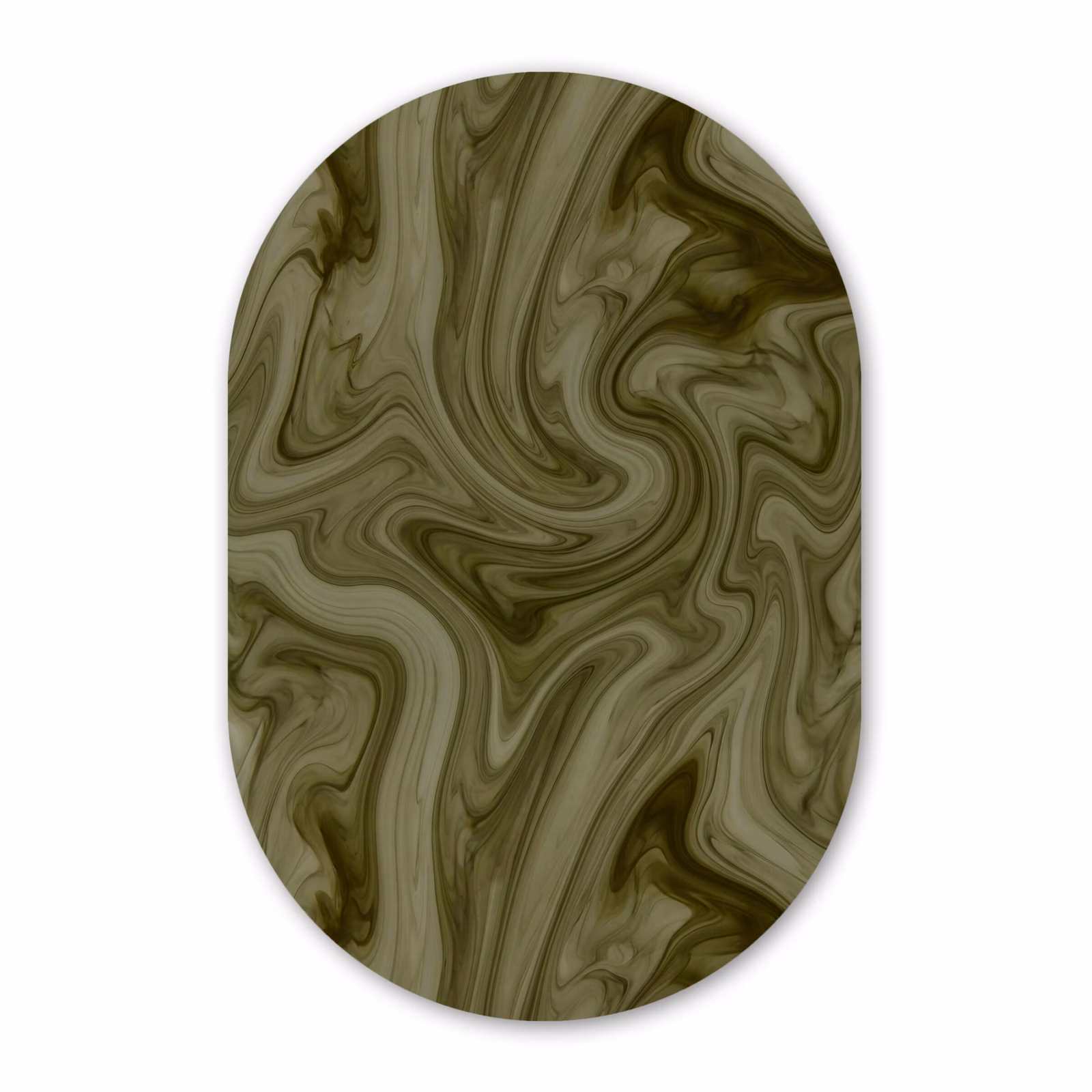 Glasbild Oval - Zusammenfassung – Grün – Modern — 1