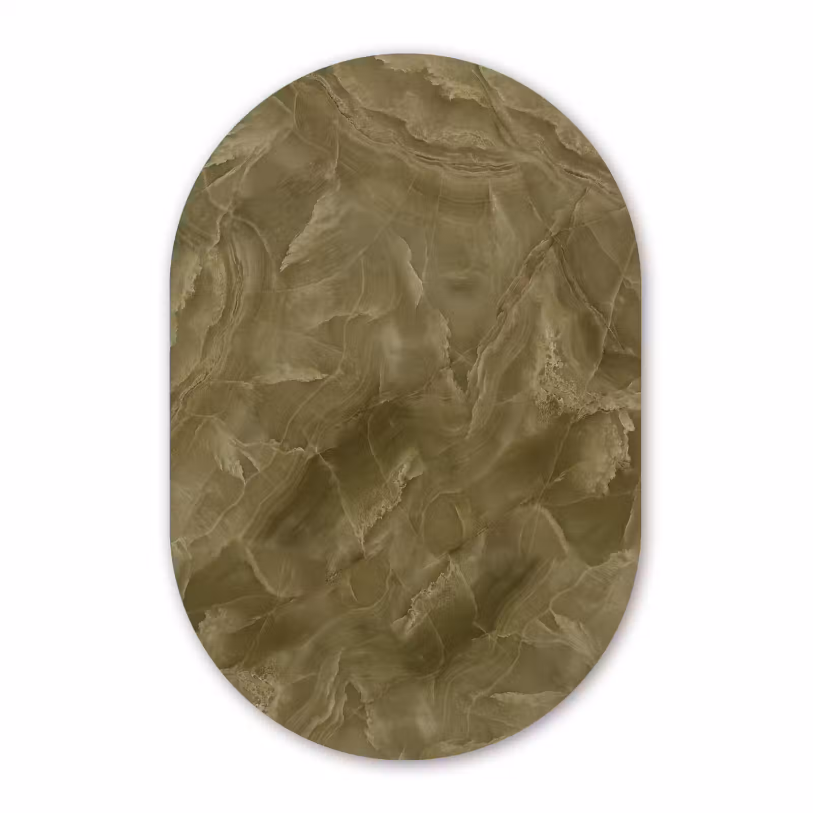 Glasbild Oval - Marmor – Grün – Abstrakt — 1