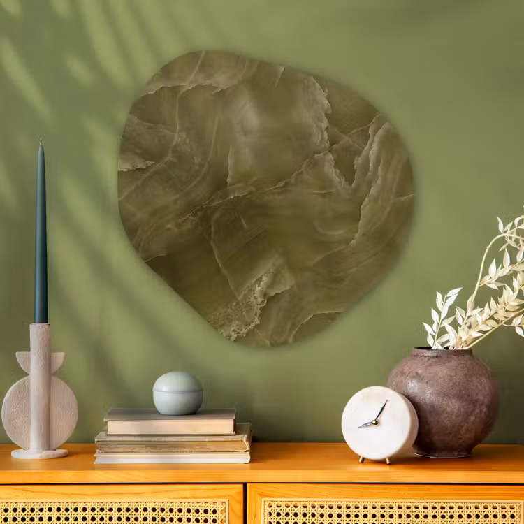Glasbild Organische Form - Marmor – Grün – Abstrakt — 2