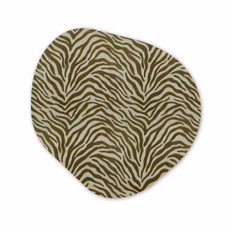 Glasbild Organische Form - Zebra-Muster – Grün – Modern — 1