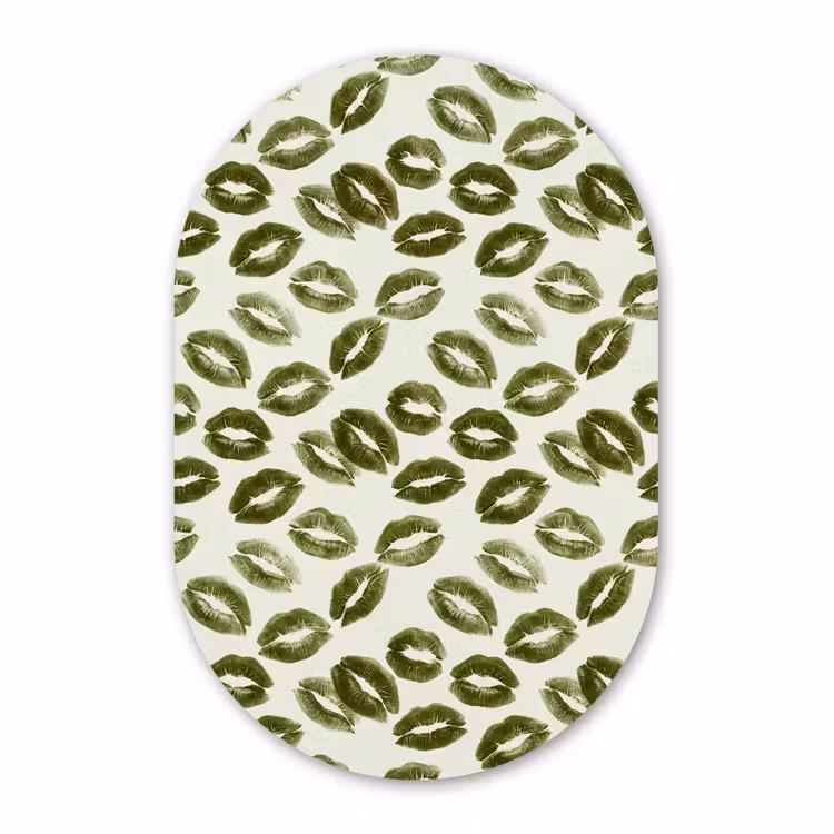 Glasbild Oval - Kuss – Muster – Grün — 1