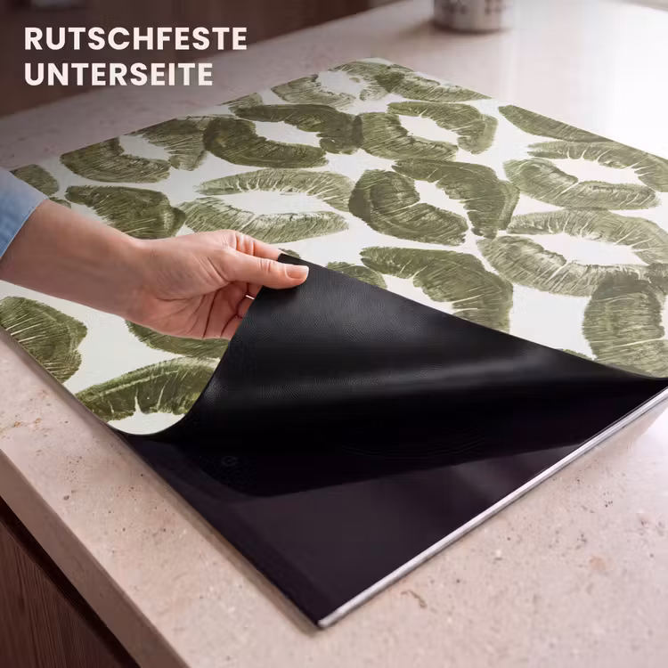 Herdabdeckplatte - Kuss – Muster – Grün — 9