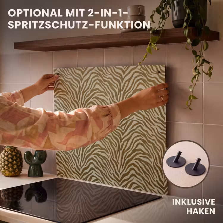 Herdabdeckplatte - Zebra-Muster – Grün – Modern — 10