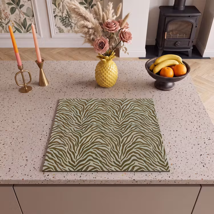 Herdabdeckplatte - Zebra-Muster – Grün – Modern — 2