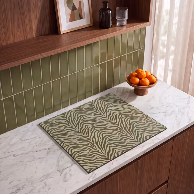 Herdabdeckplatte - Zebra-Muster – Grün – Modern — 8