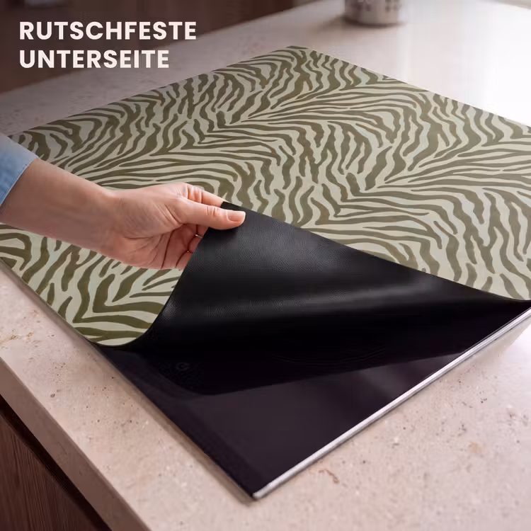 Herdabdeckplatte - Zebra-Muster – Grün – Modern — 9
