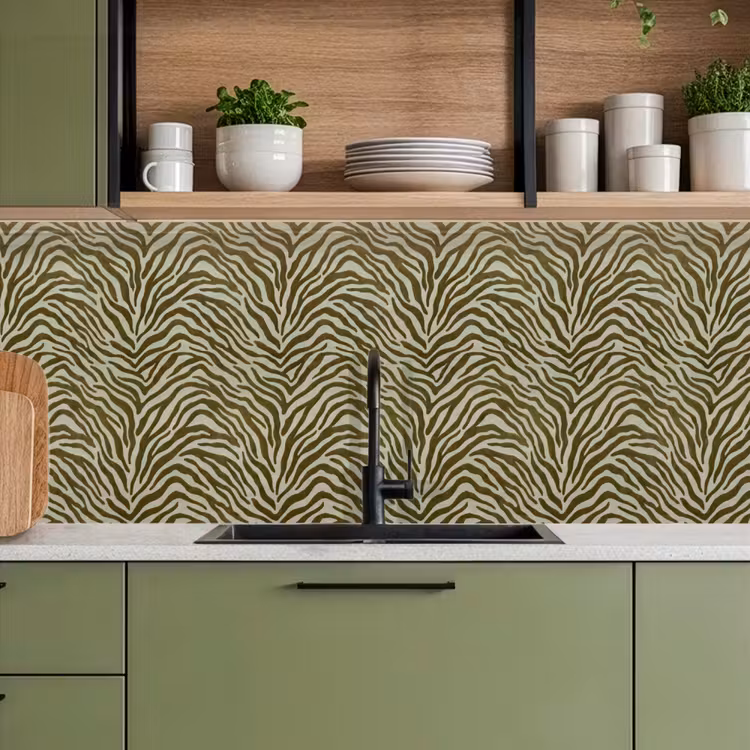 Küchenrückwand - Zebra-Muster – Grün – Modern — 8