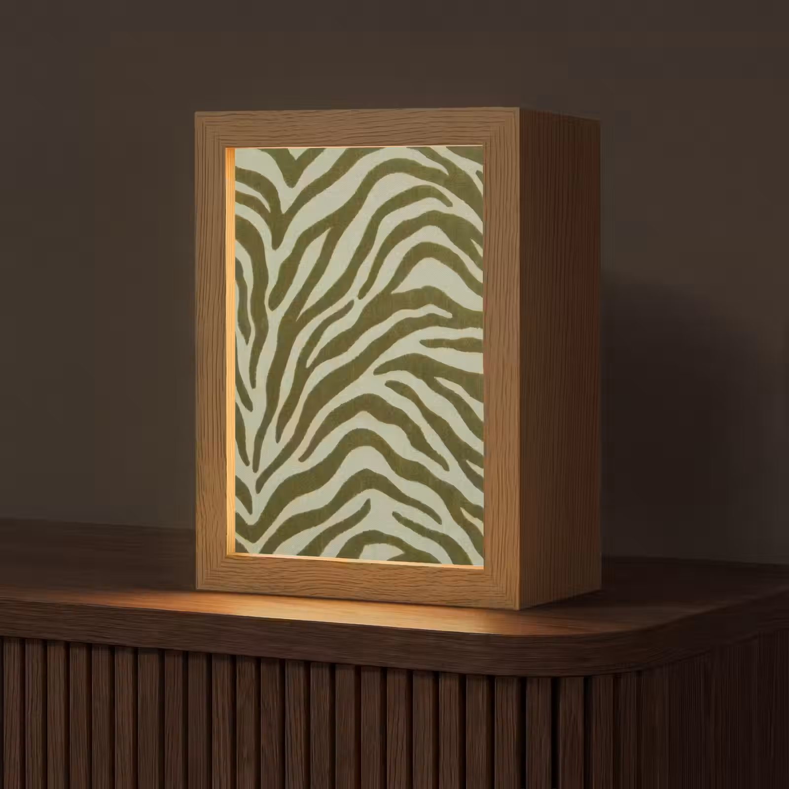 Personalisierte Lightbox - Zebramuster – Grün – Modern — 1