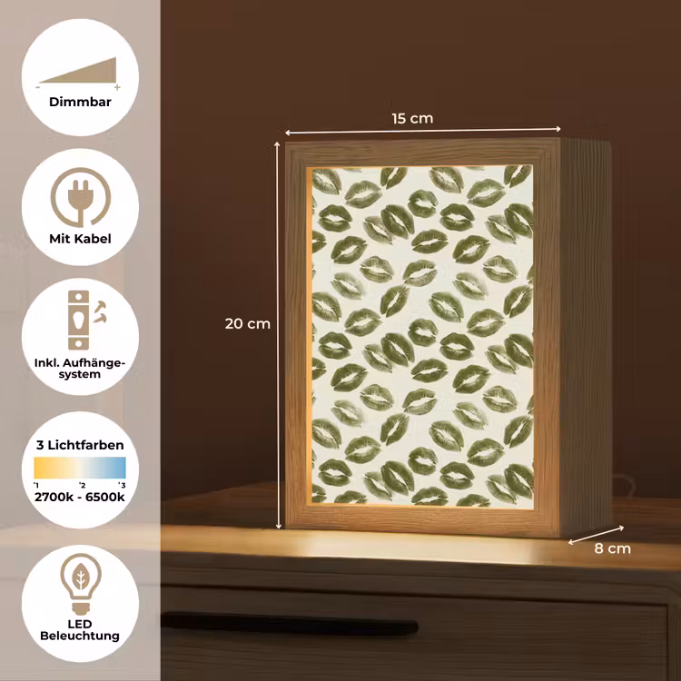 Personalisierte Lightbox - Kuss – Muster – Grün — 6