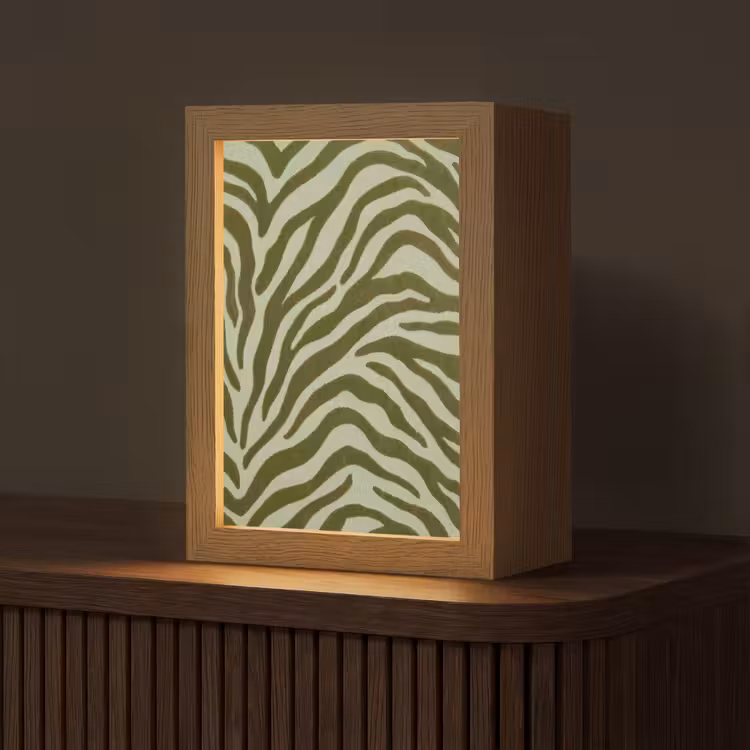 Personalisierte Lightbox - Zebramuster – Grün – Modern — 1