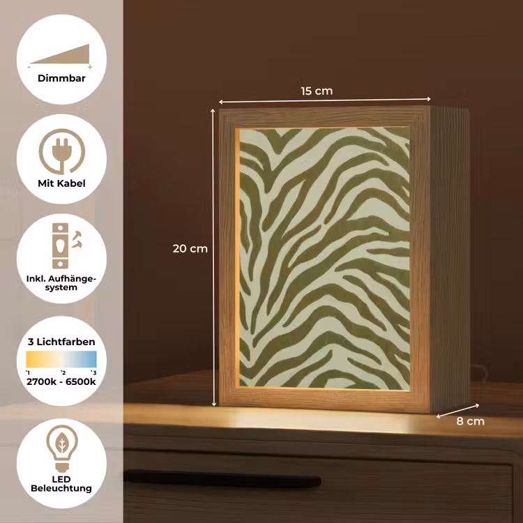 Personalisierte Lightbox - Zebramuster – Grün – Modern — 6